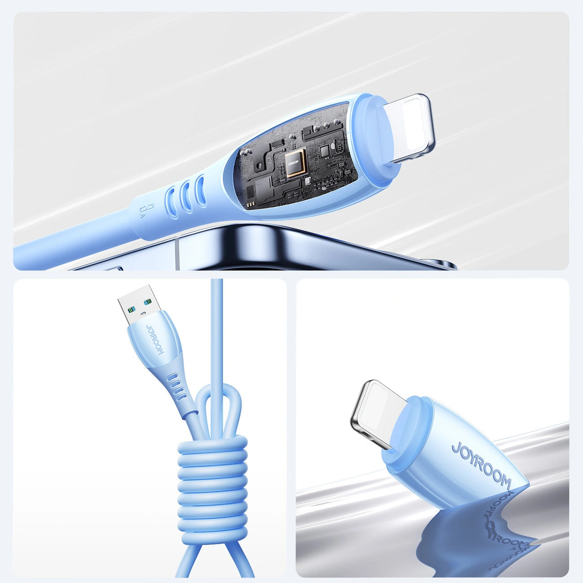 Kabel Joyroom S-A59 Vibrant Series 3A USB-A - Lightning 1,2m - niebieski – zdjęcie 12