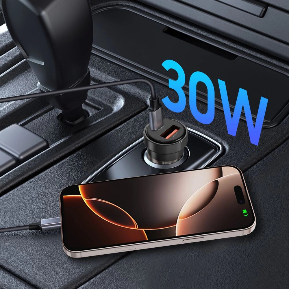 Ładowarka samochodowa Tech-Protect CC03 30 W 2-porty USB-A / USB-C - czarna – zdjęcie 5