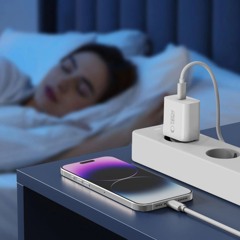Ładowarka sieciowa Tech-Protect NC20W z kablem USB-C / Lighting - biała – zdjęcie 11