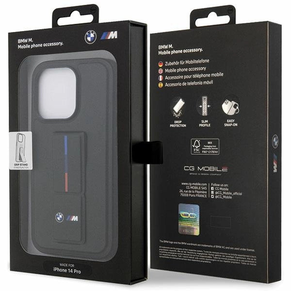 Etui BMW Grip Stand Hot Stamp iPhone 14 Pro - czarne – zdjęcie 8