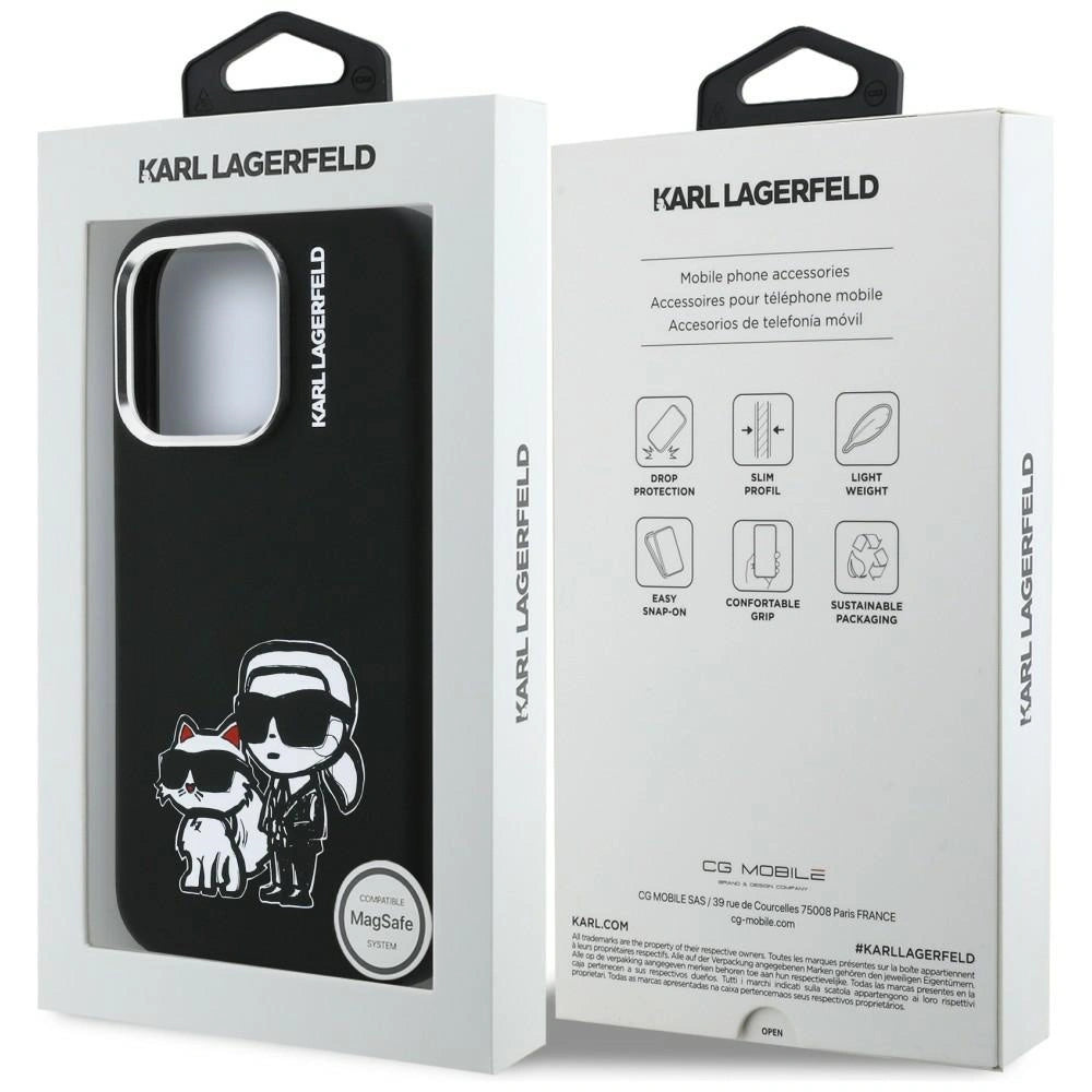 Etui Karl Lagerfeld Silicone Karl&Choupette na iPhone 16 Pro Max - czarne – zdjęcie 8
