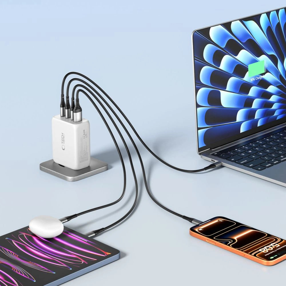 Ładowarka sieciowa Tech-Protect NC200W-GaN 4-Porty 200W - biała – zdjęcie 7