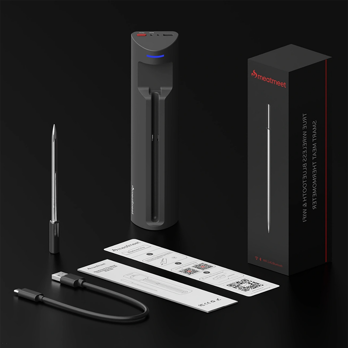 Termometr kuchenny Meatmeet Pro smart z aplikacją Bluetooth/WiFi - czarny – zdjęcie 8