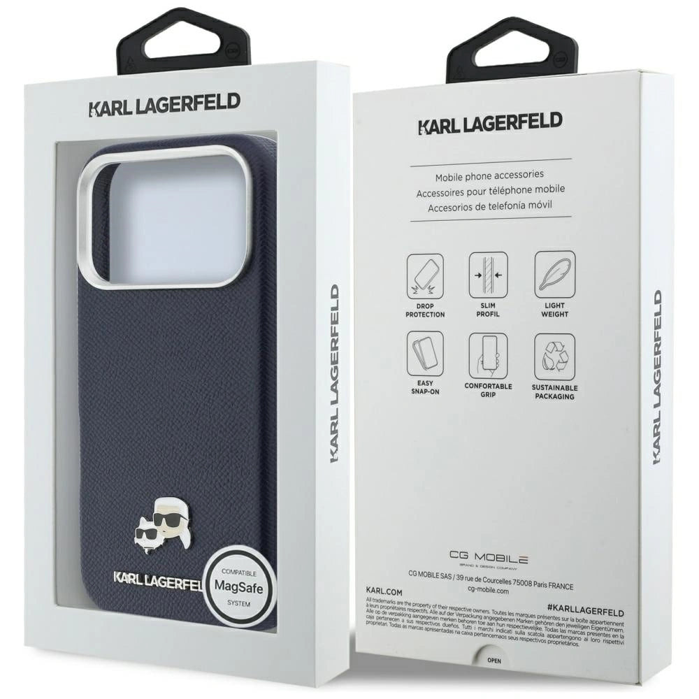 Etui Karl Lagerfeld Karl & Choupette Head na iPhone 17 Pro - niebieskie – zdjęcie 8