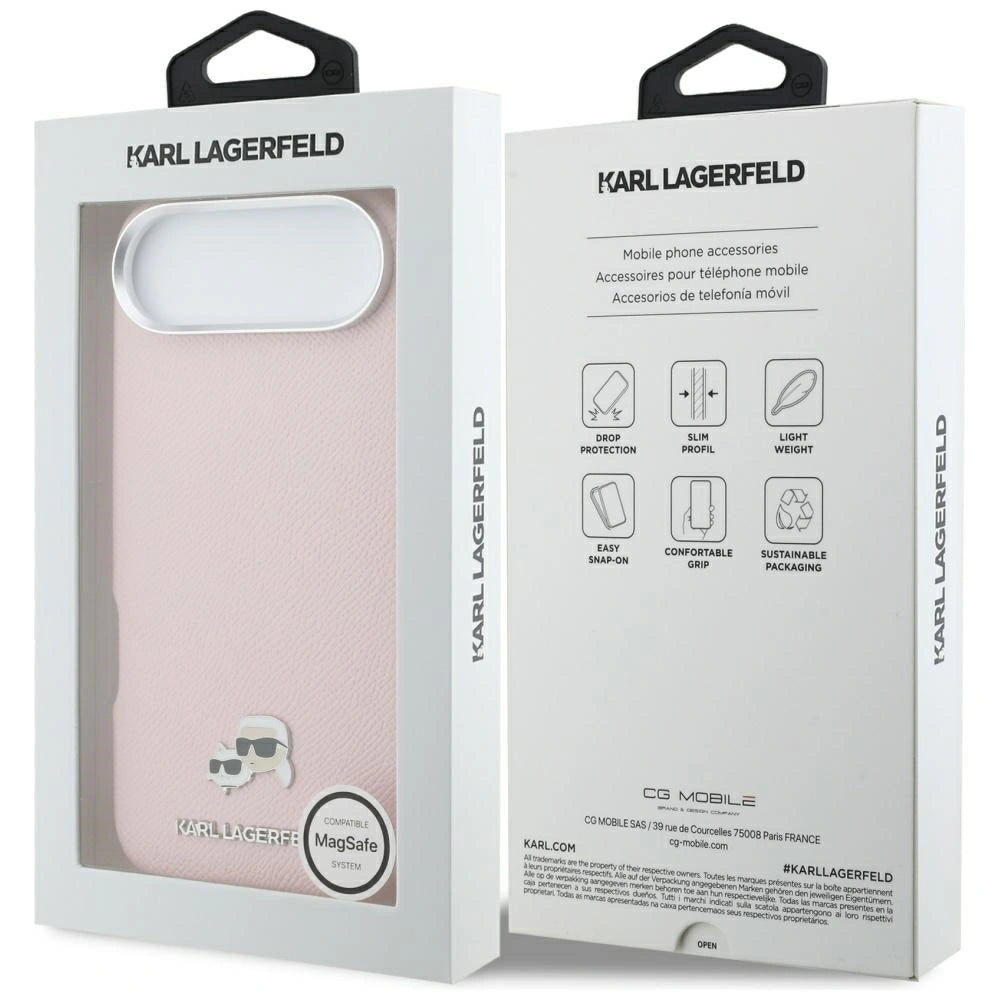 Etui Karl Lagerfeld Karl & Choupette Head Pins na iPhone Air - różowe – zdjęcie 8
