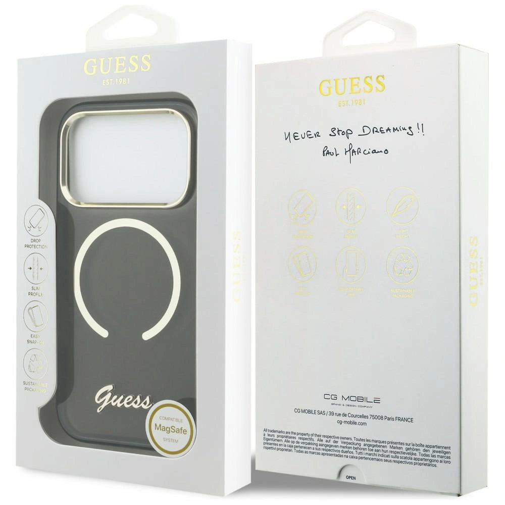 Etui Guess IML Script Metal MagSafe na iPhone 17 Pro - czarne – zdjęcie 8
