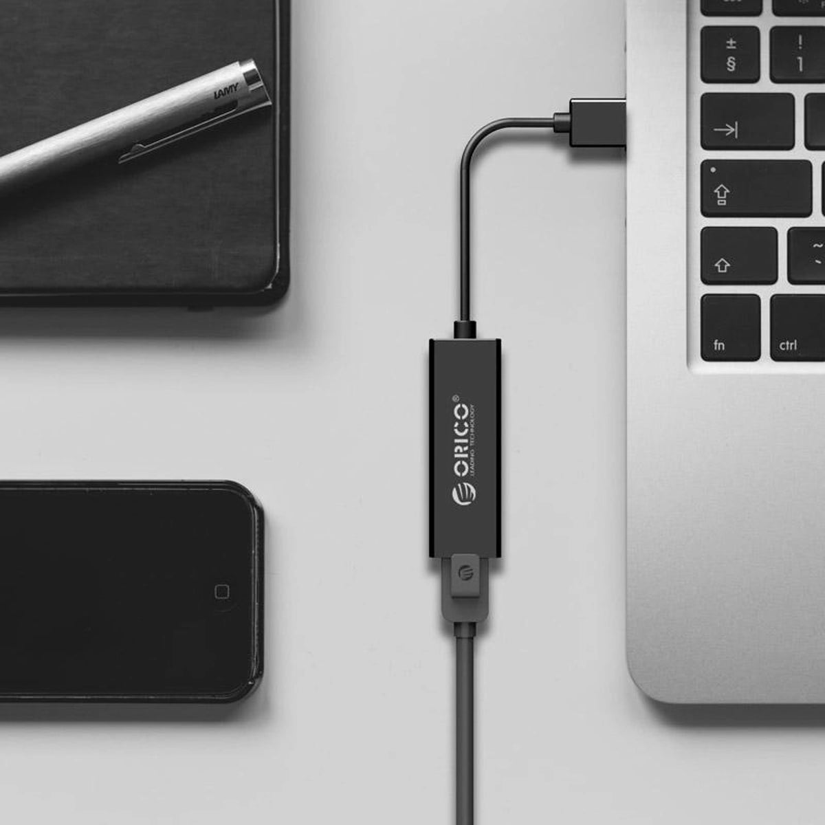 Zewnętrzna karta sieciowa Orico UTJ-U3 1 Gigabit USB-A 3.0 - czarna – zdjęcie 6