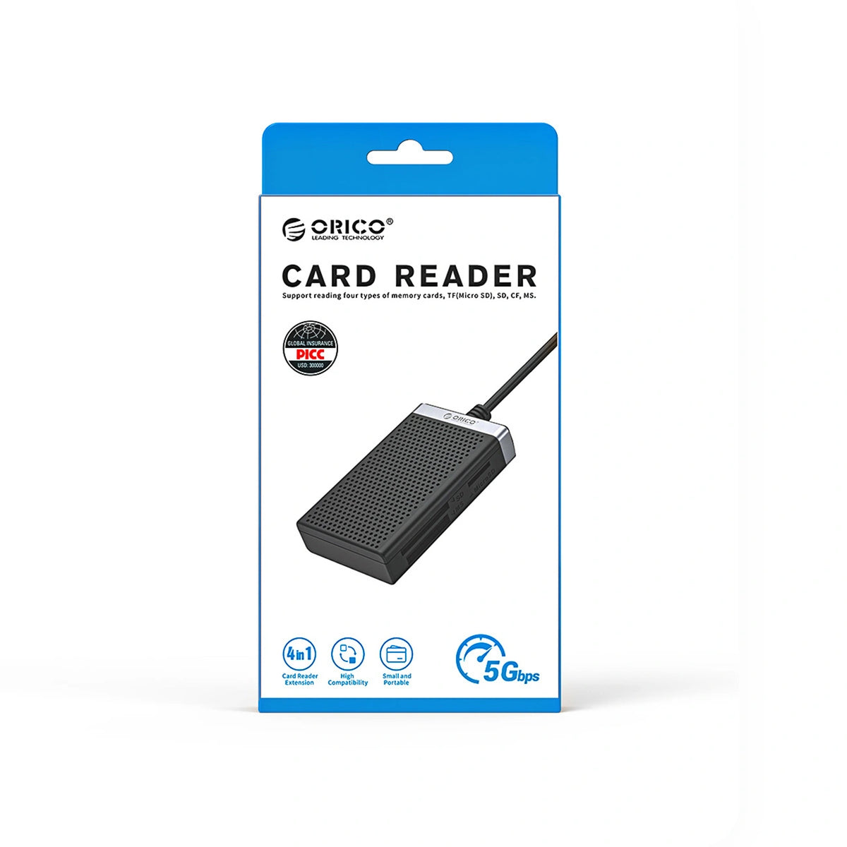 Czytnik kart pamięci Orico CL4D-A3 USB-A 3.0 SD microSD CF MS 5 Gb/s – zdjęcie 12