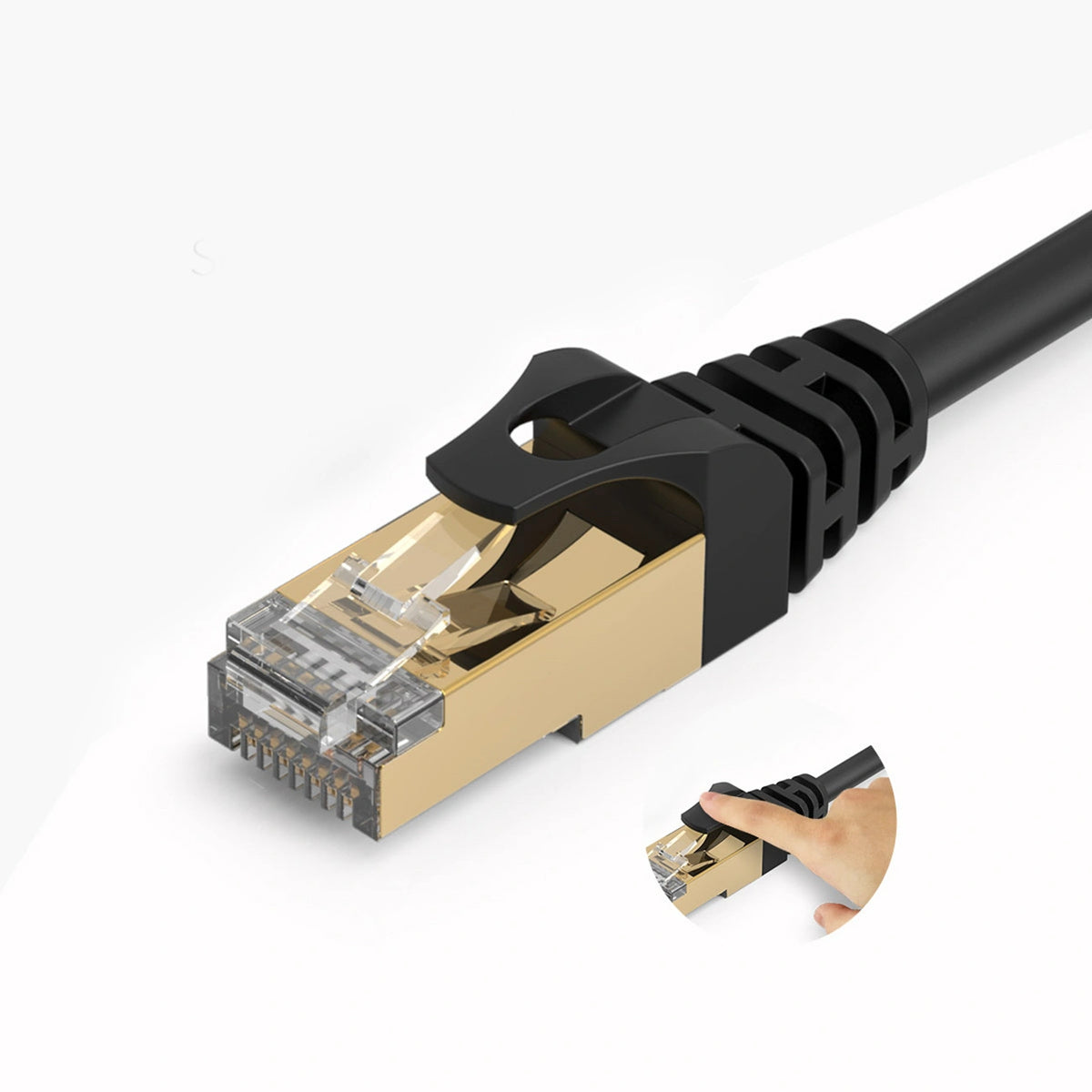 Kabel sieciowy Ethernet Orico PUG-C7 CAT7 10Gbps RJ45 internetowy - czarny – zdjęcie 11