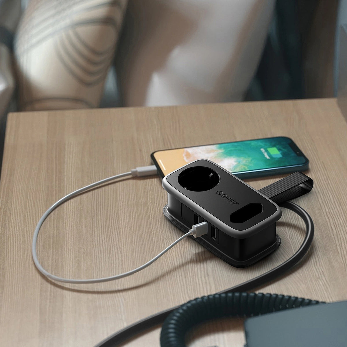 Listwa zasilająca Orico APP 15.5W 5w1 2x AC + 2x USB-A + 1x USB-C - czarna – zdjęcie 13