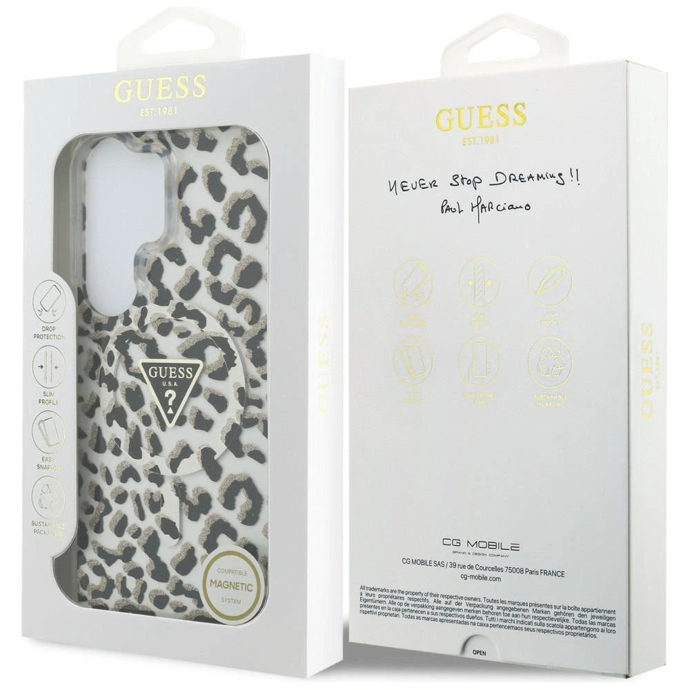 Etui Guess IML Leopard Print Triangle na Samsung Galaxy S26 Ultra - czarne – zdjęcie 8