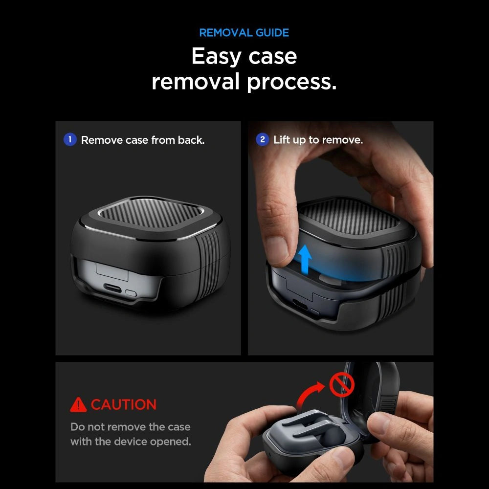 Etui Spigen Rugged Armor na Samsung Galaxy Buds 4 / 4 Pro - czarne matowe – zdjęcie 11