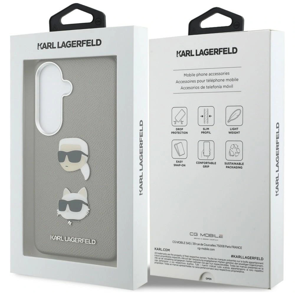 Etui Karl Lagerfeld Saffiano Double Heads na Samsung Galaxy S26 - srebrne – zdjęcie 8
