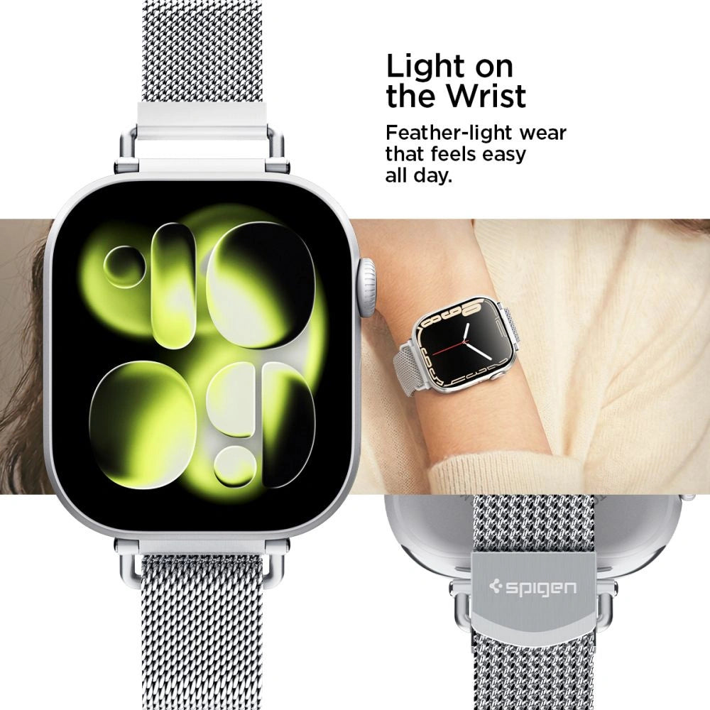 Pasek Spigen WBM4 na Apple Watch (40 / 41 / 42 mm) - srebrny – zdjęcie 9