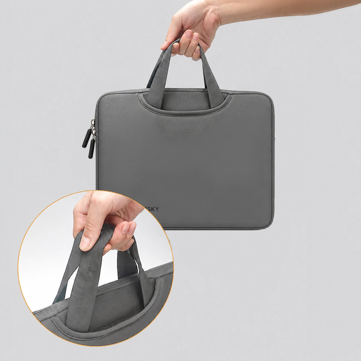 Torba na laptop Wozinsky WNT-11G 10-11" z chowaną rączką neoprenowa - szara – zdjęcie 7