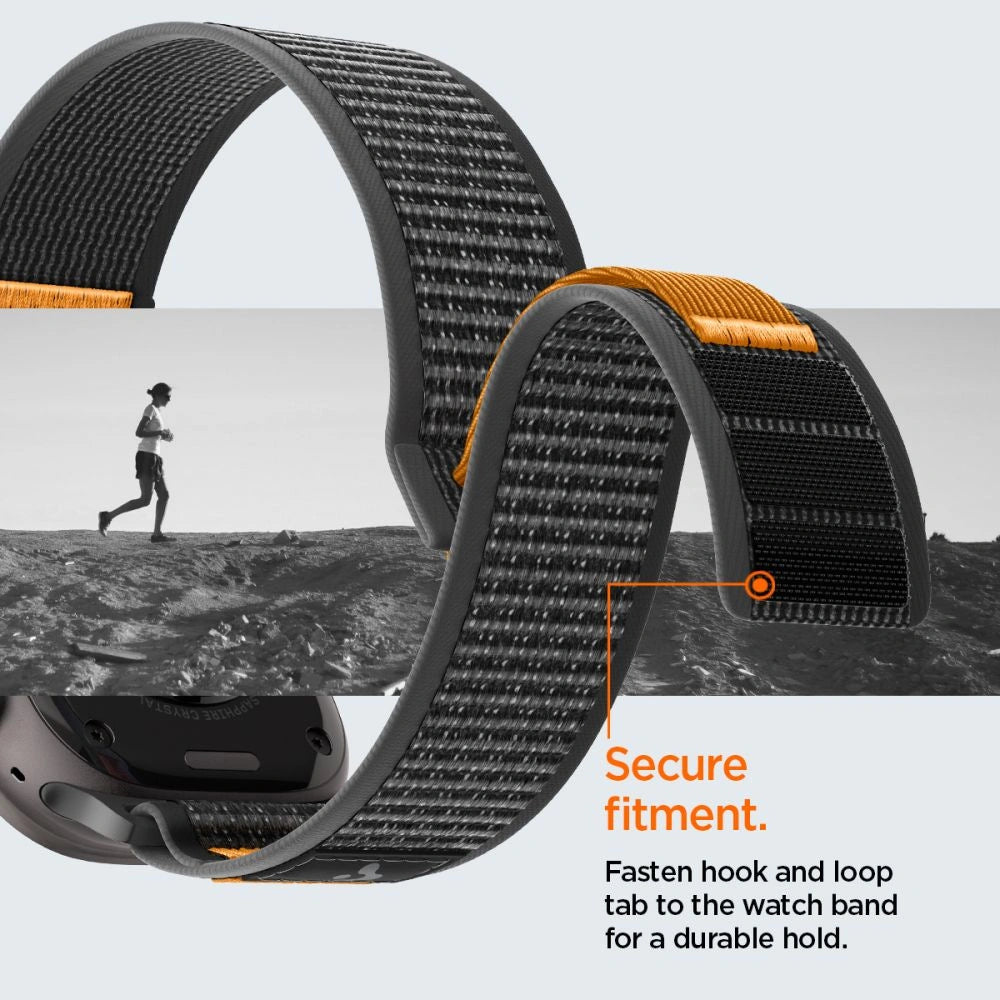 Pasek Spigen na Apple Watch (44 / 45 / 46 / 49 mm) - czarno-pomarańczowy – zdjęcie 11