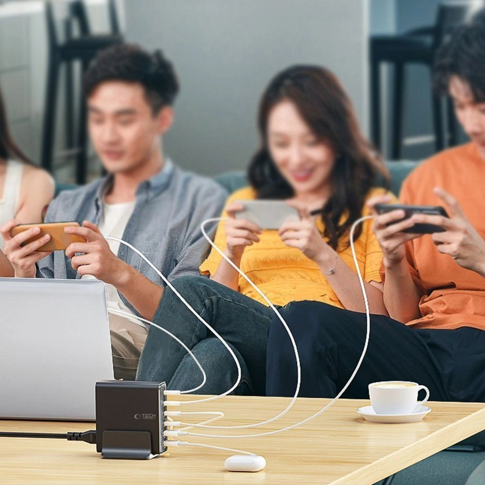 Stacja ładująca Tech-Protect DC240W-GaN 6 portów 4 x USB-C 2 x - czarna – zdjęcie 11