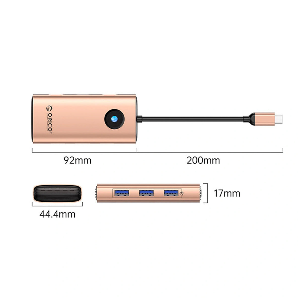 Stacja dokująca USB-C Orico PW11 6w1 3x USB-A 3.0 1x USB-C 3.0 1x USB-C PD – zdjęcie 2