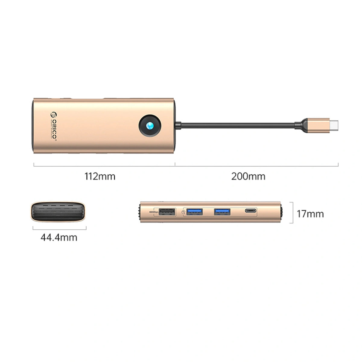 Stacja dokująca USB-C Orico PW11 8w1 2x USB-A 3.0 1x USB-A 2.0 1x USB-C – zdjęcie 2