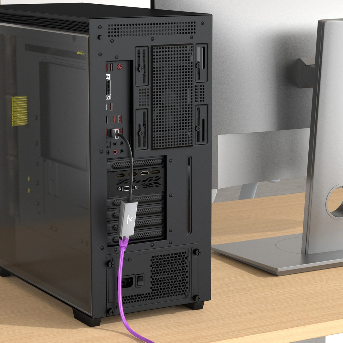 Adapter sieciowy Wozinsky WAU-45A Ethernet karta sieciowa LAN - szara – zdjęcie 5