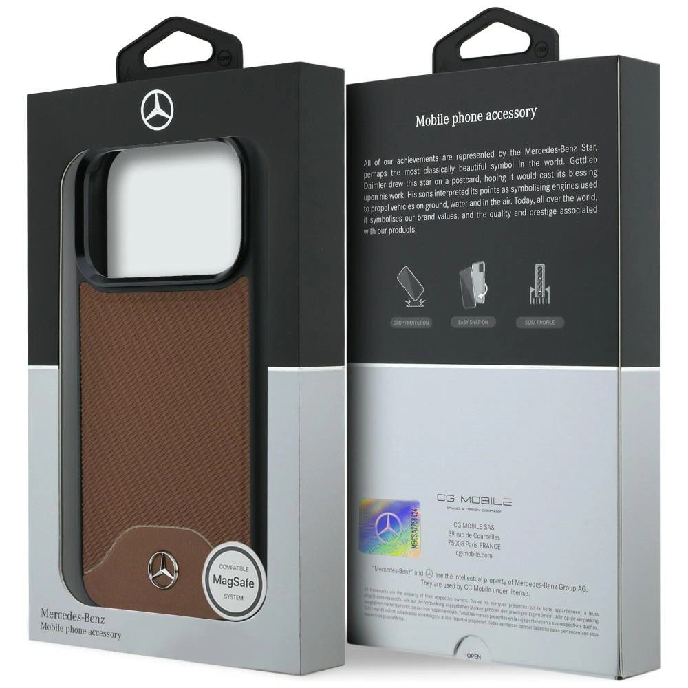 Etui Mercedes Leather Wood Effect and Curve na iPhone 17 Pro Max - brązowe – zdjęcie 8
