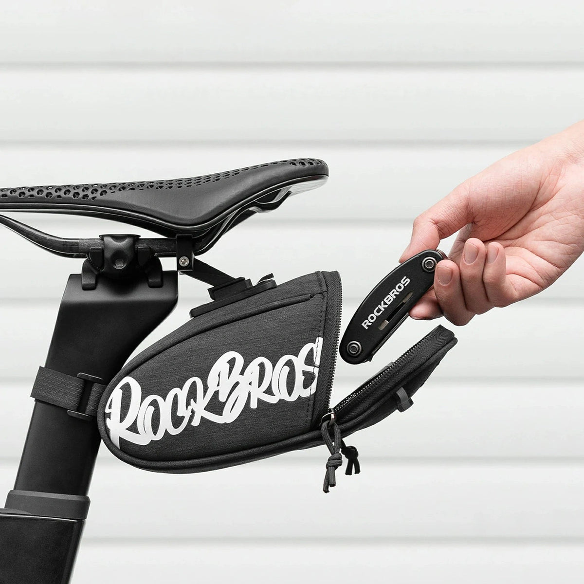 Torba rowerowa Rockbros G007 Flash Journey podsiodłowa 0.8 l - czarna – zdjęcie 7