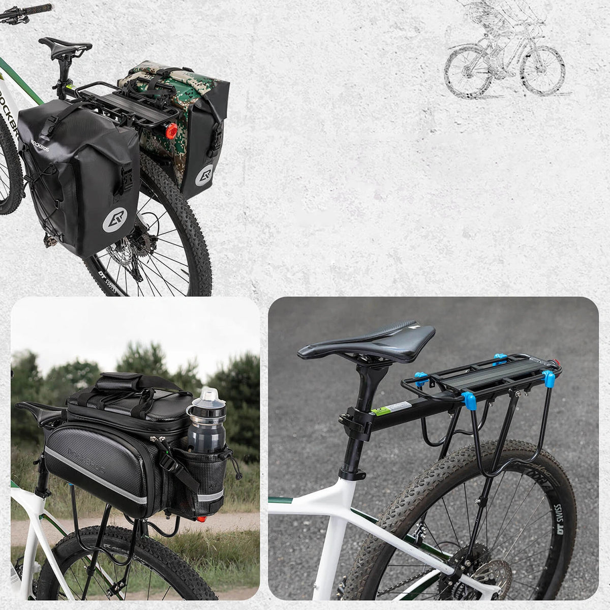 Bagażnik rowerowy Rockbros Shelves HJ10010 z szybkim montażem i - czarny – zdjęcie 7