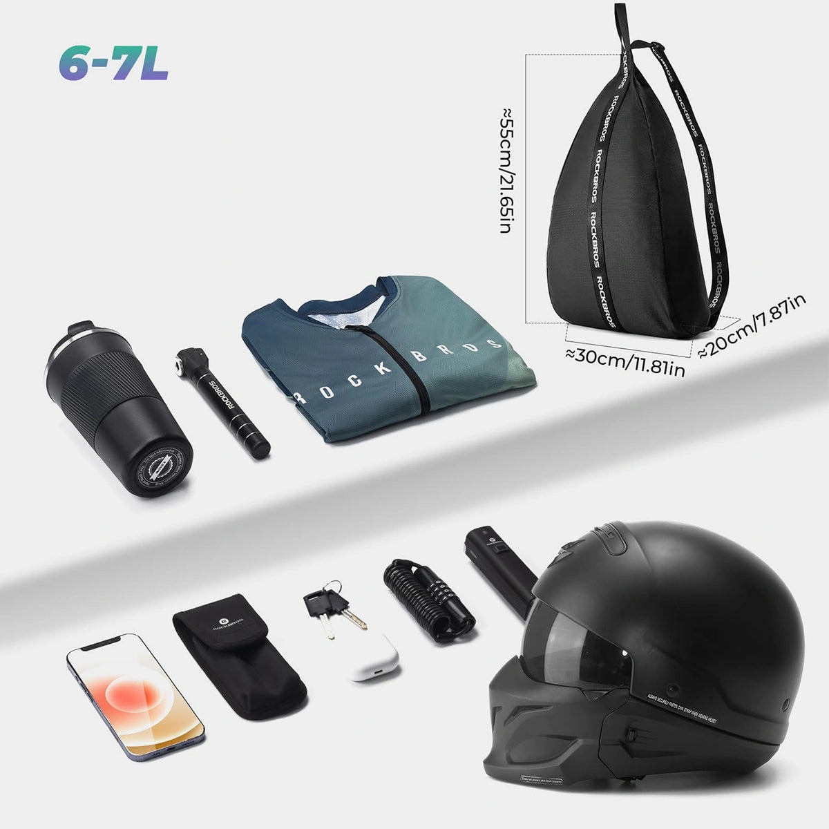 Plecak Rockbros H34 z uchwytem na kask - czarny – zdjęcie 6