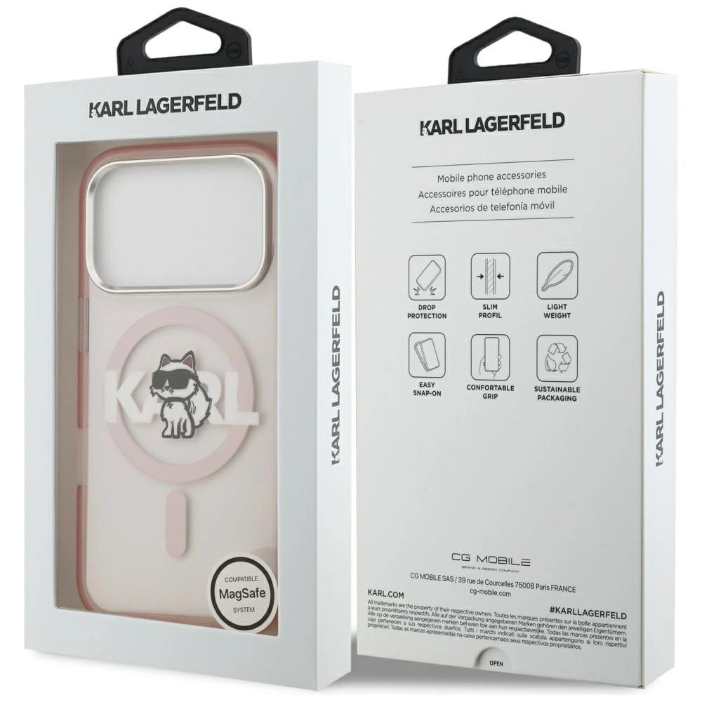 Etui Karl Lagerfeld IML Choupette Sketch Logo na iPhone 17 Pro - różowe – zdjęcie 8