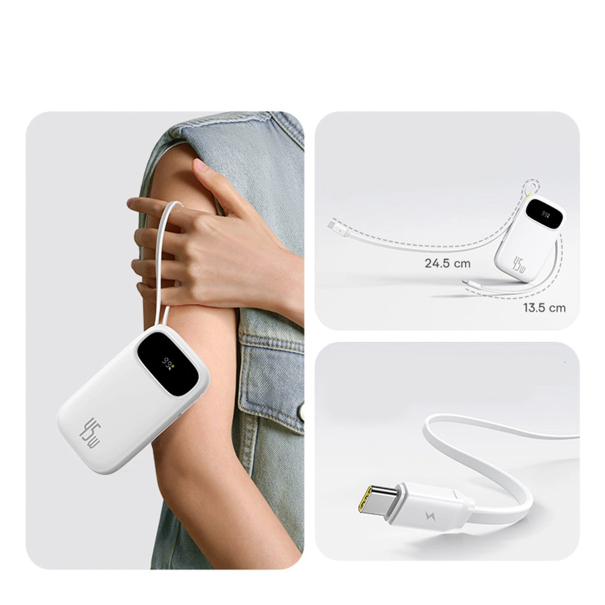 Powerbank Baseus EnerFill FC31 QPow3 10000mAh 45W z wyświetlaczem - biały