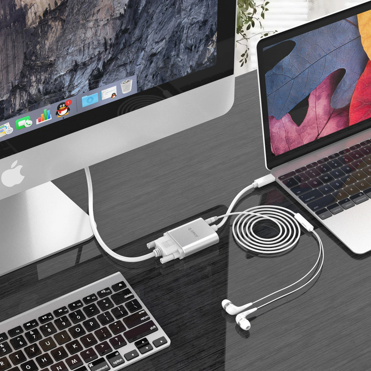Adapter Orico PTAV USB-C - VGA i mini jack 3.5 mm Full HD 0.15 m - srebrny – zdjęcie 13