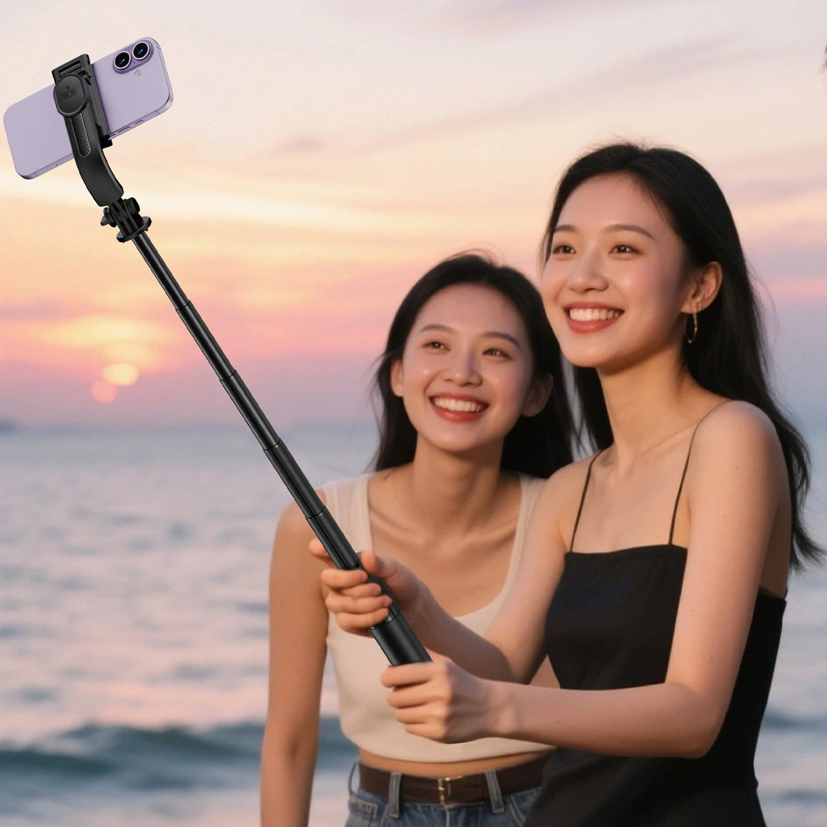 Selfie stick Acefast E42 z automatycznym statywem i pilotem - czarny – zdjęcie 11