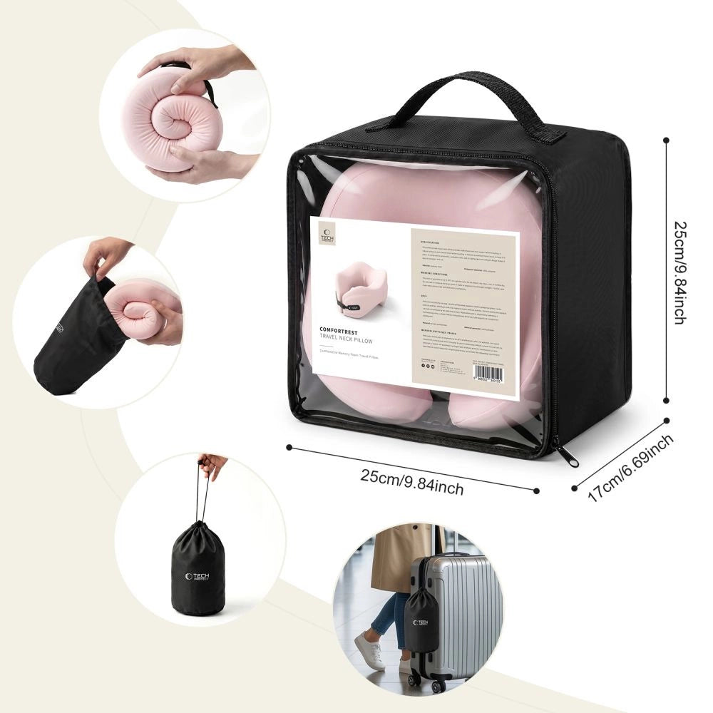 Poduszka podróżna Tech-Protect ComfortRest - różowa – zdjęcie 7