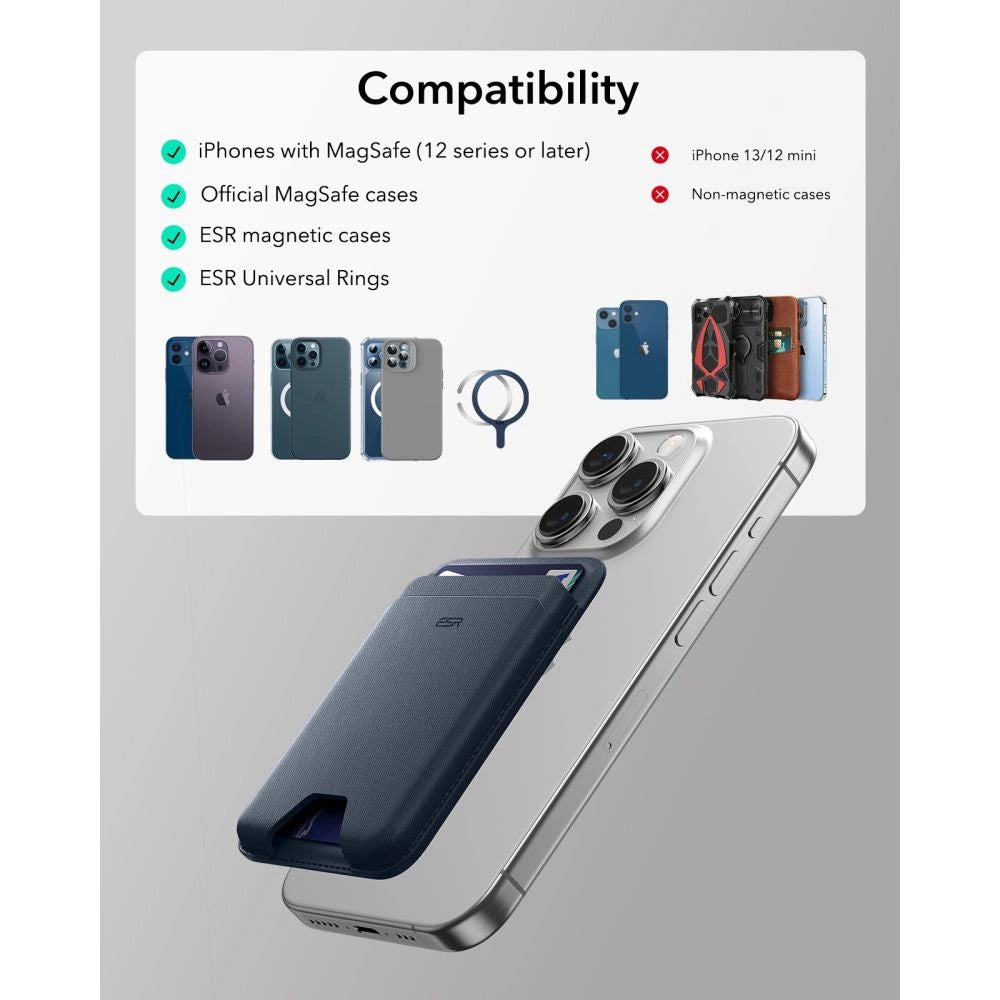 Portfel magnetyczny ESR Classic RFID Magnetic na telefon - granatowy – zdjęcie 9