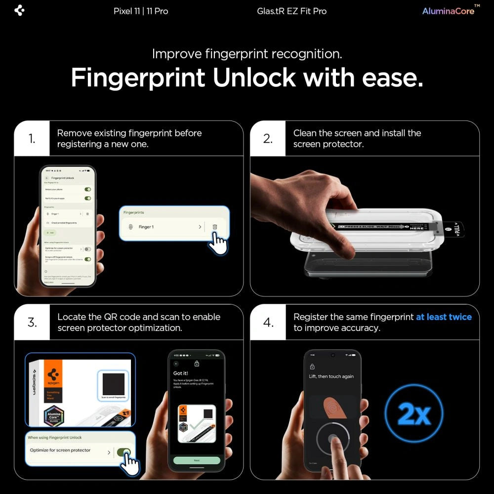 Szkło hartowane Spigen Glas.tR EZ Fit Pro na Google Pixel 11 / 11 Pro – zdjęcie 11