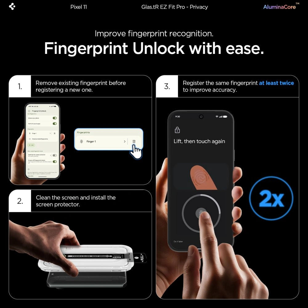 Szkło hartowane Spigen Glas.tR EZ Fit Pro HD na Google Pixel 10 / 11 – zdjęcie 12