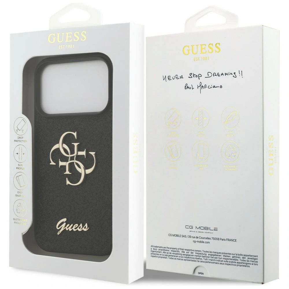 Etui Guess Fixed Glitter Big 4G na iPhone 17 Pro / 18 Pro - czarne – zdjęcie 8