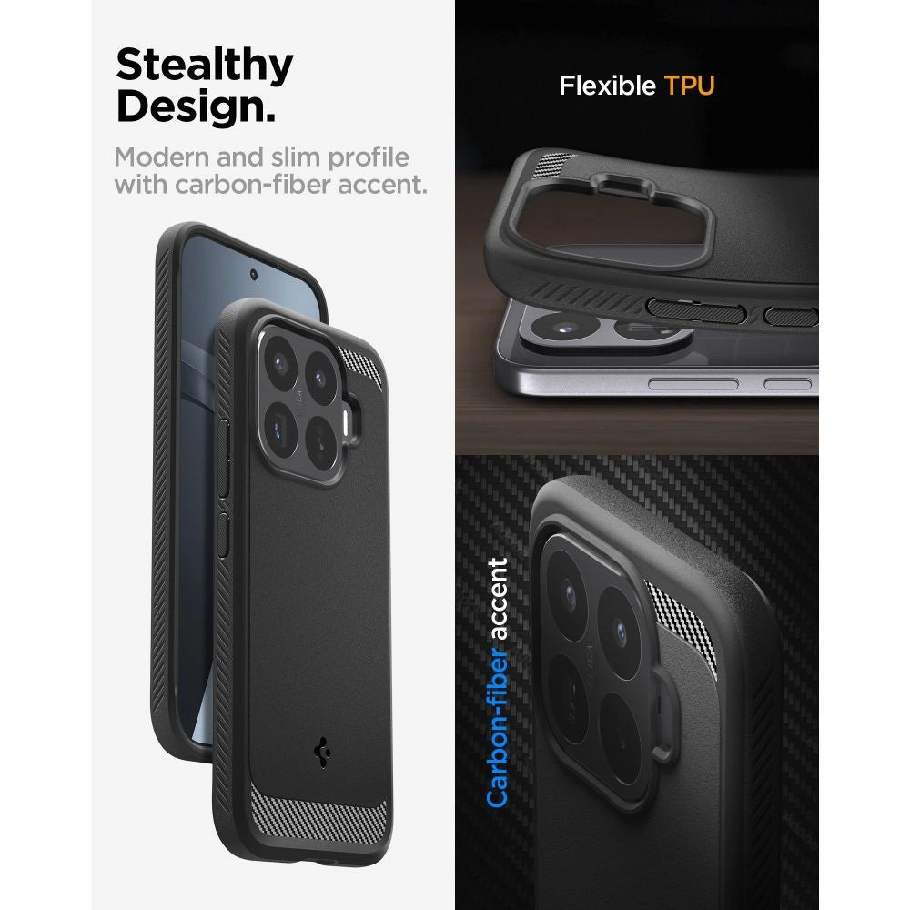 Etui Spigen Rugged Armor na Xiaomi 17T - czarne matowe – zdjęcie 11