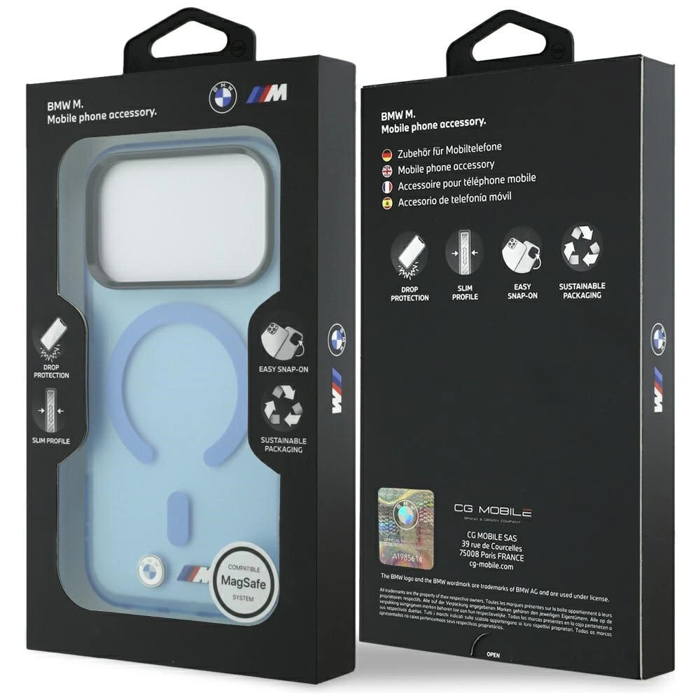 Etui BMW M IML Frosted Metal Logo & na iPhone 17 Pro / 18 Pro - niebieskie – zdjęcie 8