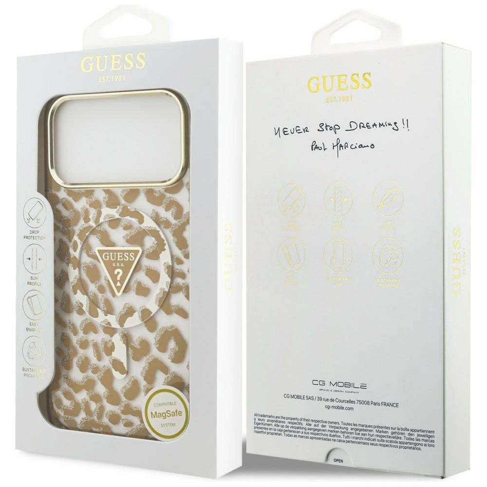 Etui Guess IML Leopard Glitter na iPhone 17 Pro / 18 Pro - brązowe – zdjęcie 8