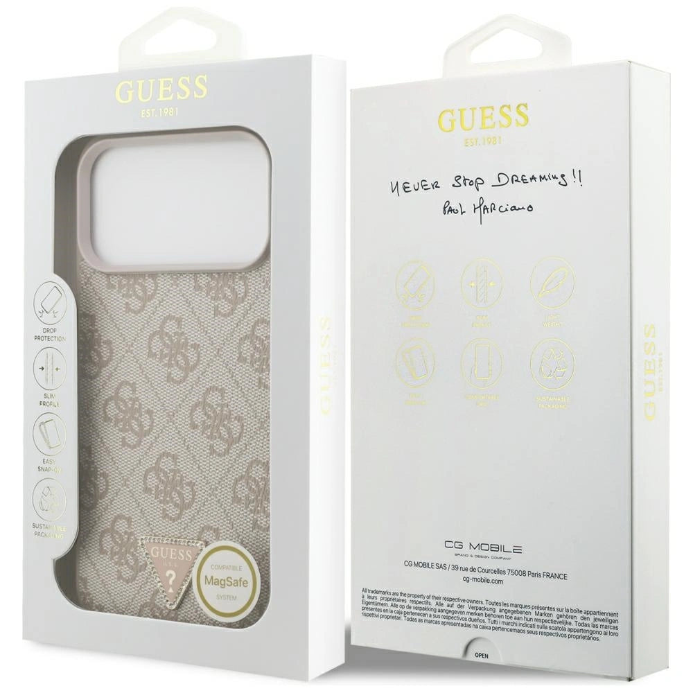 Etui Guess Leather 4G Triangle na iPhone 17 Pro Max / 18 Pro Max - różowe – zdjęcie 8