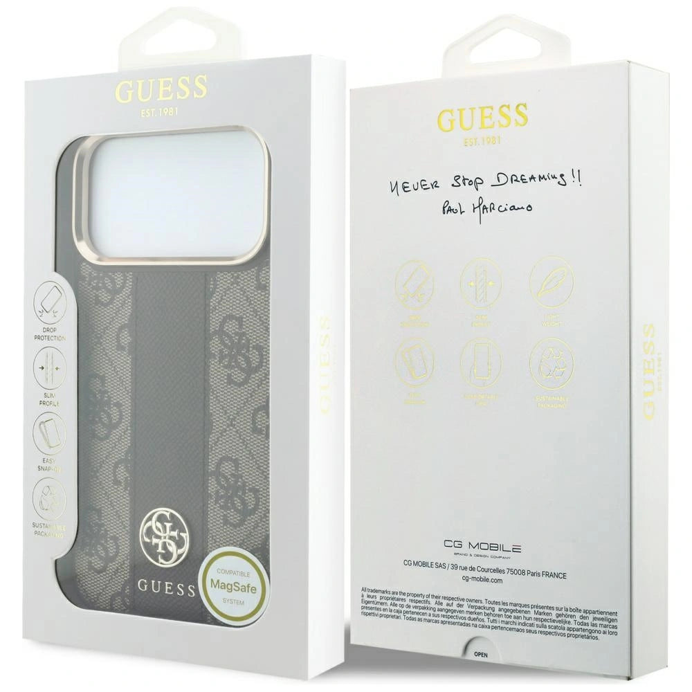 Etui Guess 4G with Stripe na iPhone 17 Pro Max / 18 Pro Max - brązowe – zdjęcie 8