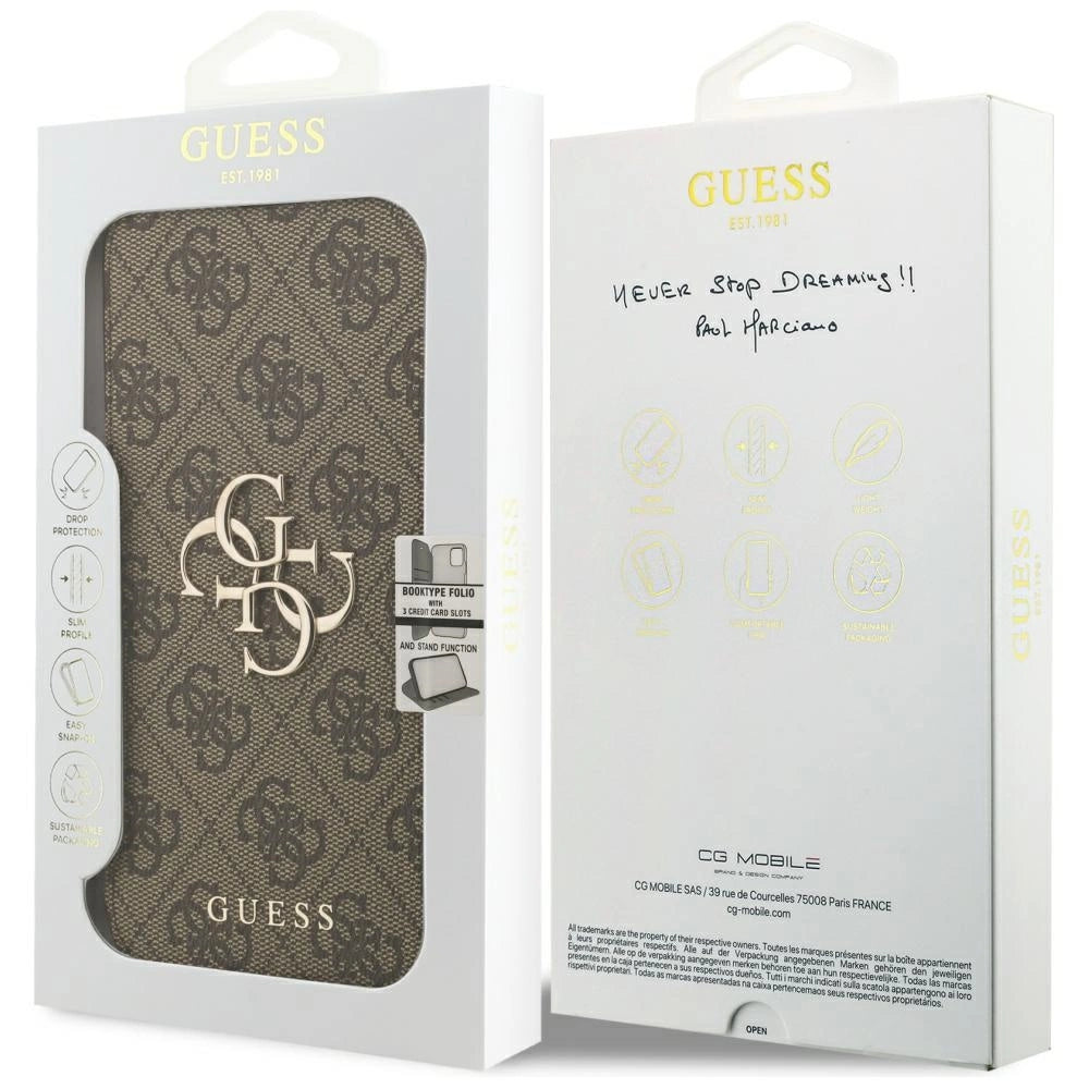 Etui Guess Book 4G Metal Logo na iPhone 18 Pro Max / 17 Pro Max - brązowe – zdjęcie 7