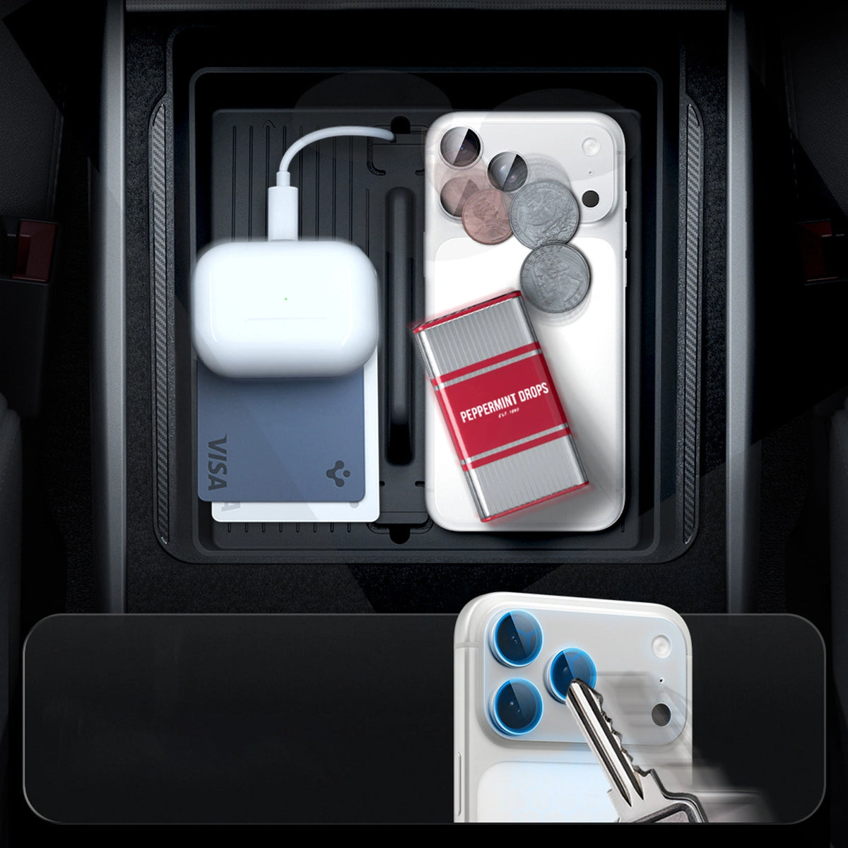 Szkło hartowane na aparat Spigen Optik Pro XL na iPhone 18 Pro - srebrne – zdjęcie 16