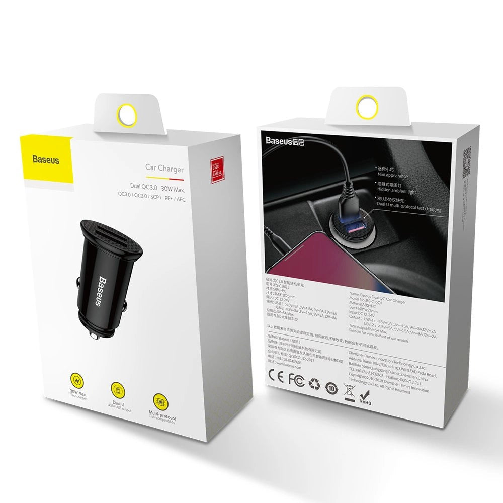 Baseus Circular inteligentna ładowarka samochodowa 2x USB QC3.0 Quick – zdjęcie 15