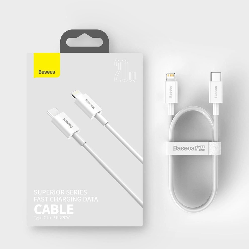 Kabel Baseus Superior Series USB-C / Lightning PD 20W 1 m - biały – zdjęcie 15