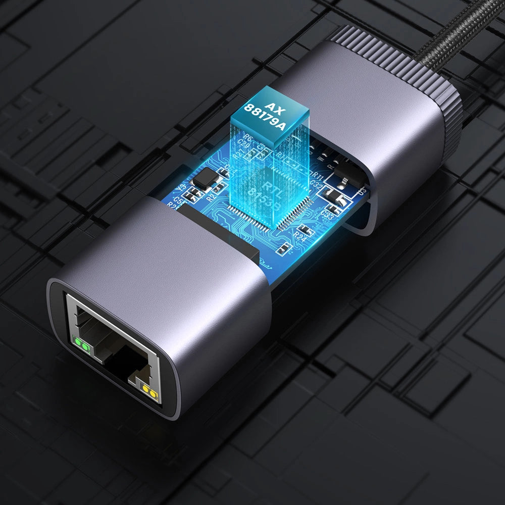 Ugreen zewnętrzna karta sieciowa USB Typ C - RJ45 1Gbps (1000Mbps) szary – zdjęcie 7