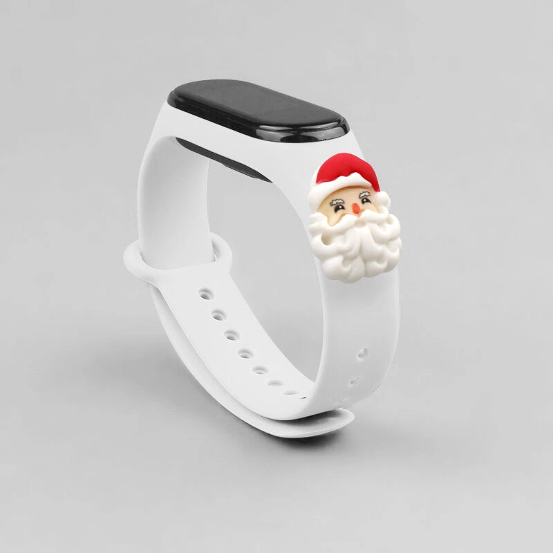 Opaska Strap Xmas do Xiaomi Mi Band 3 - biała – zdjęcie 2