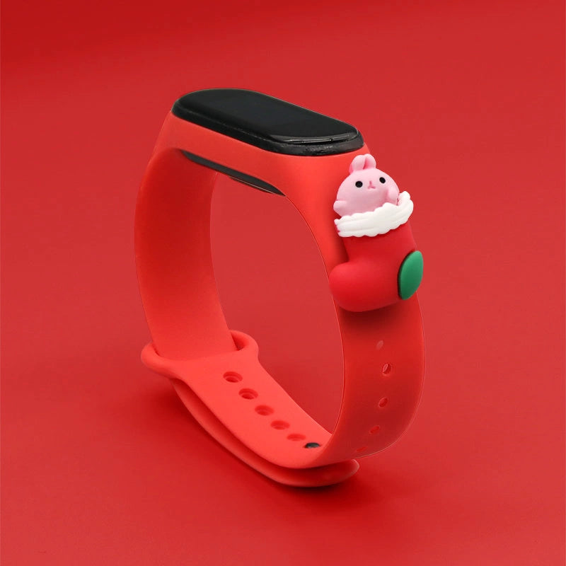 Opaska Strap Xmas do Xiaomi Mi Band 3 - czerwona – zdjęcie 2