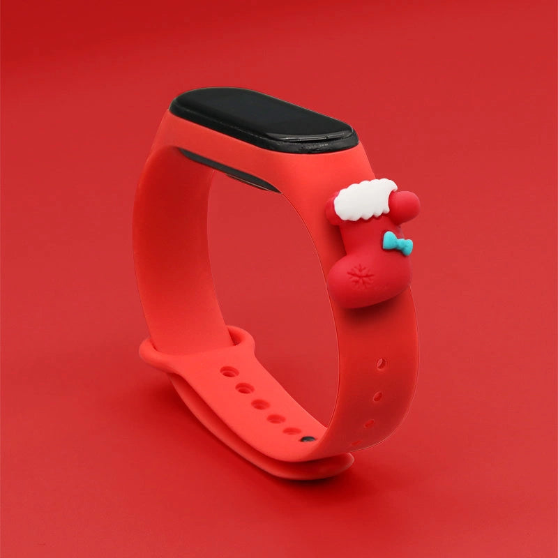 Opaska Strap Xmas do Xiaomi Mi Band 3 - czerwona – zdjęcie 2